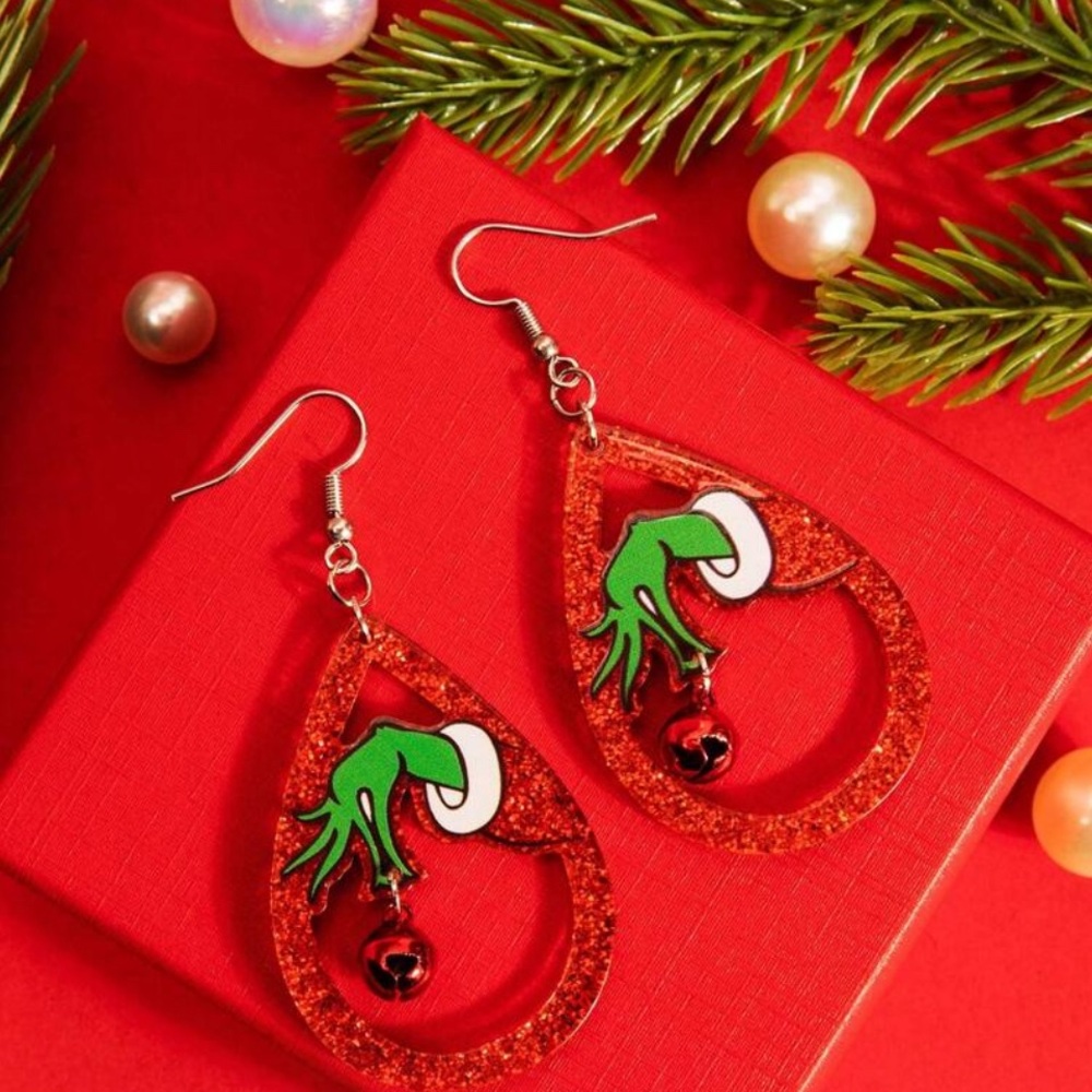 Grinch Earrings - Picture 2 of 2